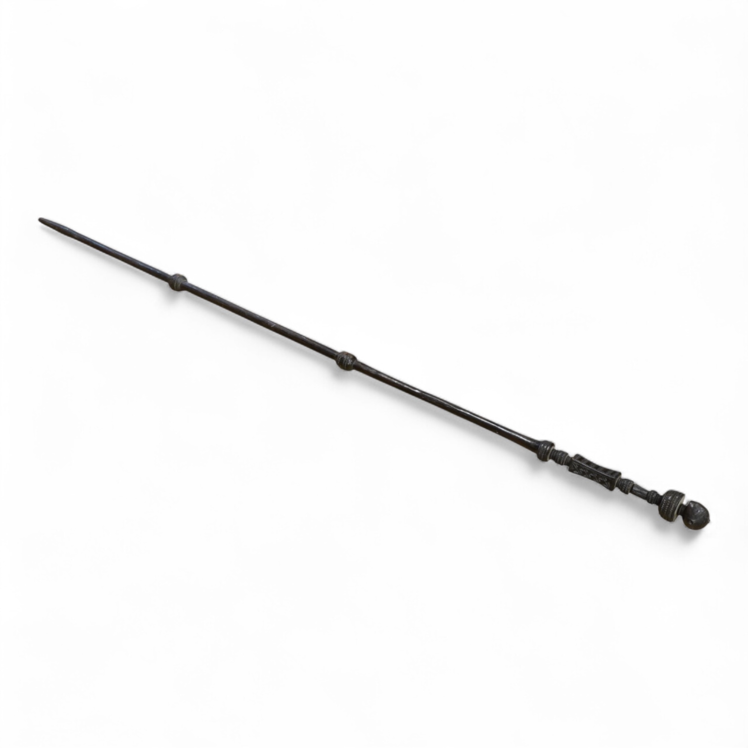 A Nigerian tribal ebony staff, 169cm long